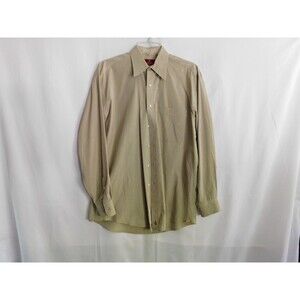 Nordstrom Button Down Shirt Mens Beige Long Sleeved Dress Shirt Size 15 - 33